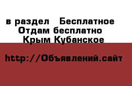  в раздел : Бесплатное » Отдам бесплатно . Крым,Кубанское